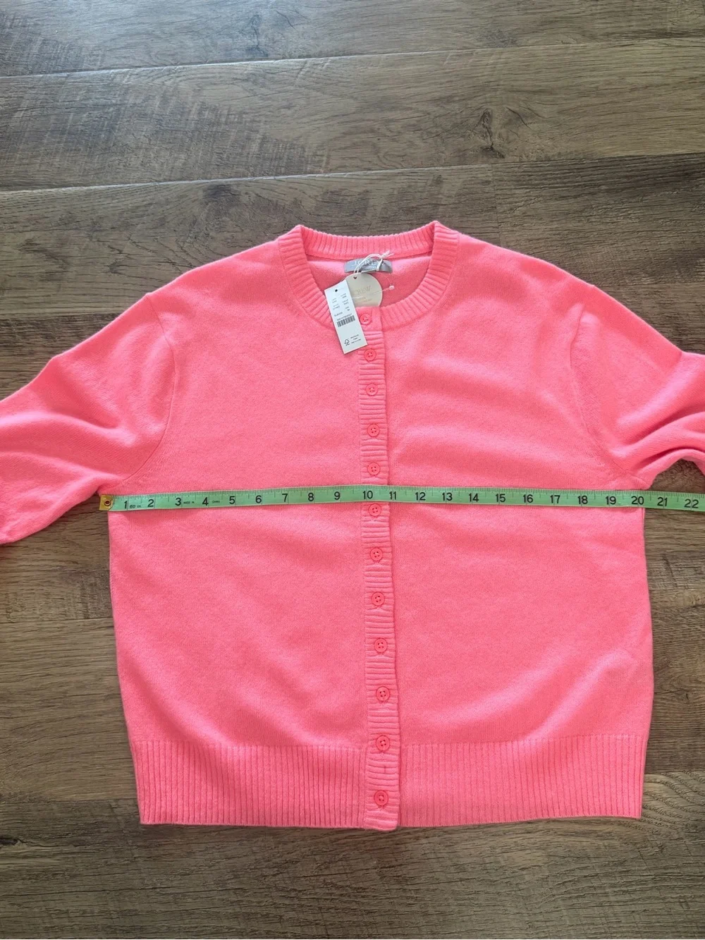 NWT J.Crew 100% Cashmere Cardigan Neon Pink Good Cashmere Standard Medium